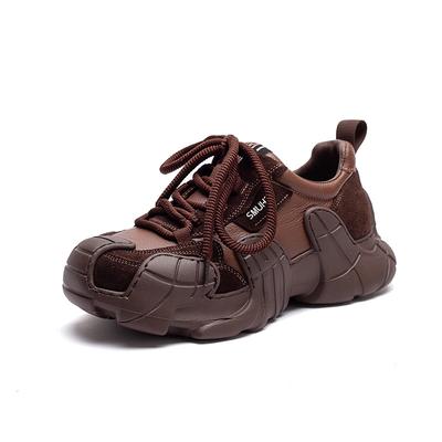 2025 Autumn New Casual Outdoor Sports Lace Up Sneakers Lightweight Soft Sole Comfortable Genuine Leather Women's Shoes