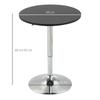 Bar Table, Height Adjustable, Round Non-Slip Base, Ø60 x 69-93 cm, Black