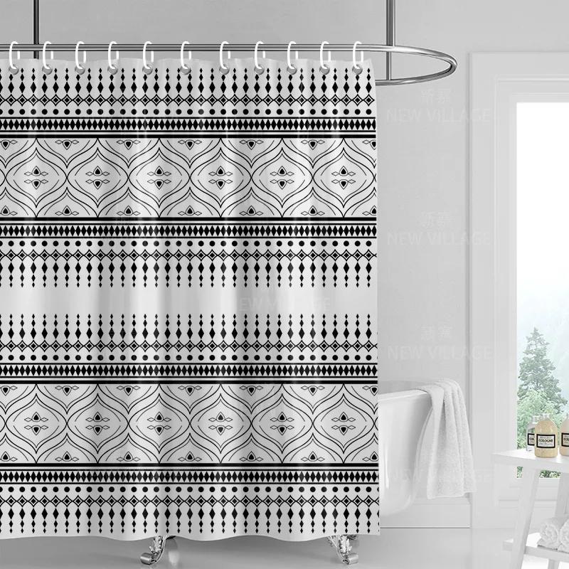 Dekoracja domu zasłony prysznicowe łazienka wodoodporna zasłona materiał Pokój dzienny Nowoczesny Nordycki Nowoczesny prosty wzór geometryczny