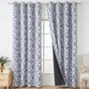 Full Blackout Curtain With Eco-Friendly Coating Floral Geometric Patterns Grommet Top Living Room Bedroom