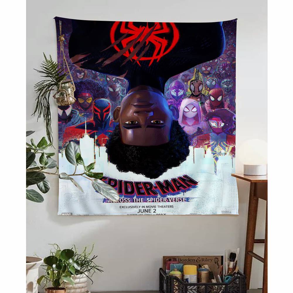 Spider Man Across the Spider Verse Printed Large Wall Tapestry Indian Buddha Wall Decoration Witchcraft Bohemian Hippie Wall Art