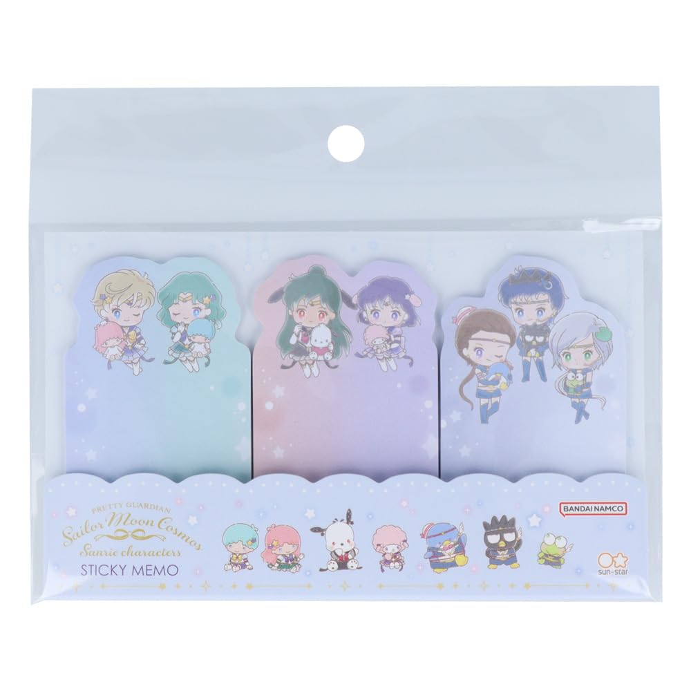 Sunstar Stationery Sailor Moon x Sanrio Sticky Design S2840790 Die-Cut Notes, B,