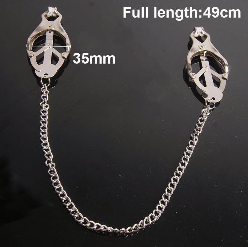 BDSM Toys Nipple Clamps,Metal Nipples Clips With Chain Extreme Grip Tip,Sex Toys for Couples,Adult Games, Bondage Restraints