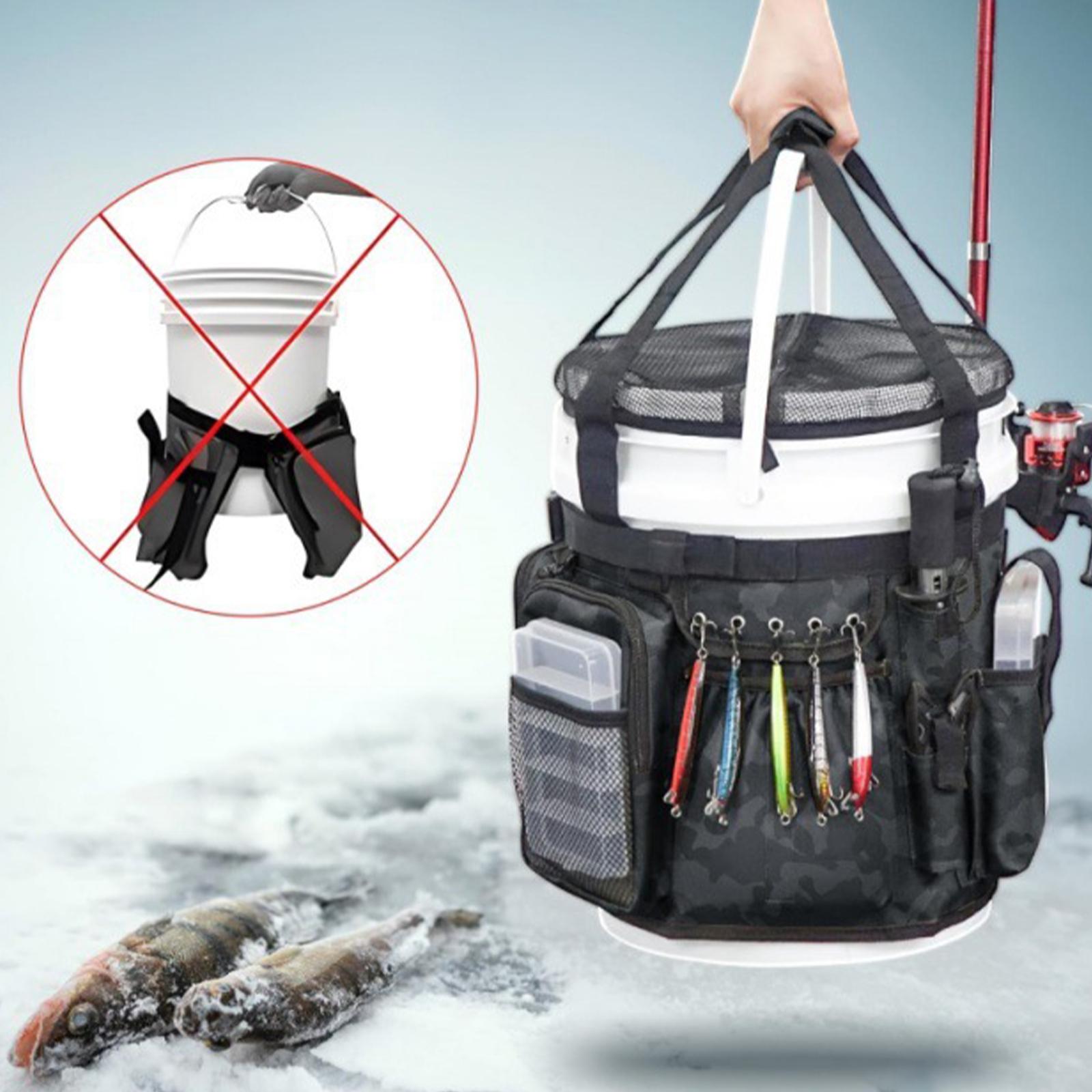 

Fish Bucket Tool Organizer with Rod & Plier Holder Fish Bucket Caddy Multi-Pockets for 5 Gallon Buckets Gear Accessories China Mainland
