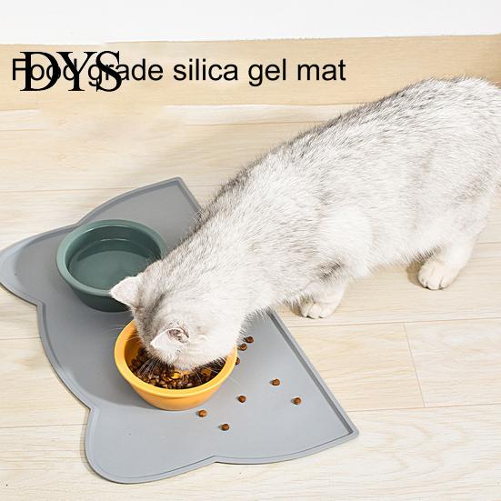 Pet Mat Feeding Strong Flexibility Anti-slip Waterproof Cat Head Placemat Shape Dog Silicone Food for Daily Use
