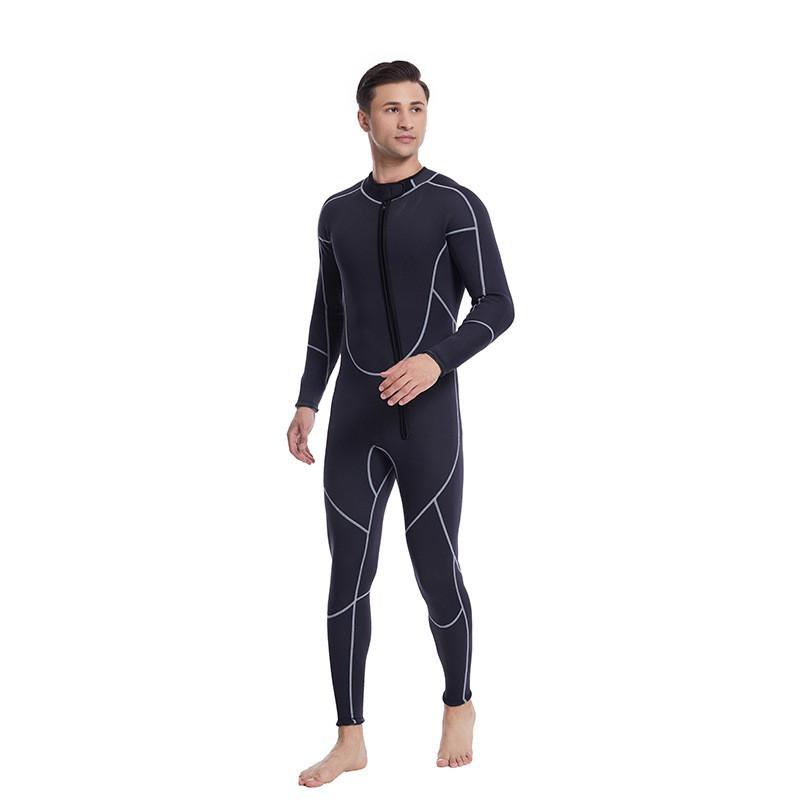 Mens Full-Body Wetsuit Long Sleeve Quick-Dry Stretch Fit Scuba Diving Snorkeling Swimming Water Sports