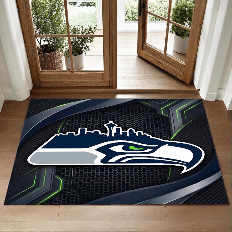 Seattle Seahawks Design Kristall-Samt Teppich Weiche Dekorative Matte für Schlafzimmer Eingang