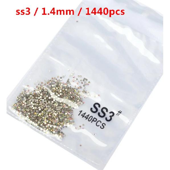

SS3-ss8 1440pcs Clear Crystal AB gold 3D Non HotFix FlatBack Nail Art Rhinestones Decorations Shoes And Dancing Decoration AB SS3 1440pcs