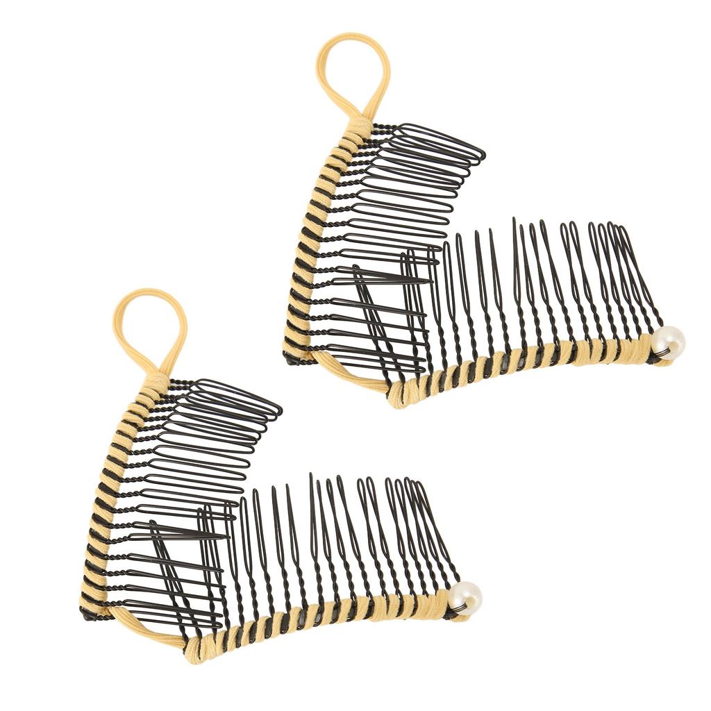 2pcs Banana Hair Clips Fashionable Stretchy Vintage Clincher Comb Tool for Women Thick Wavy Curly Hair