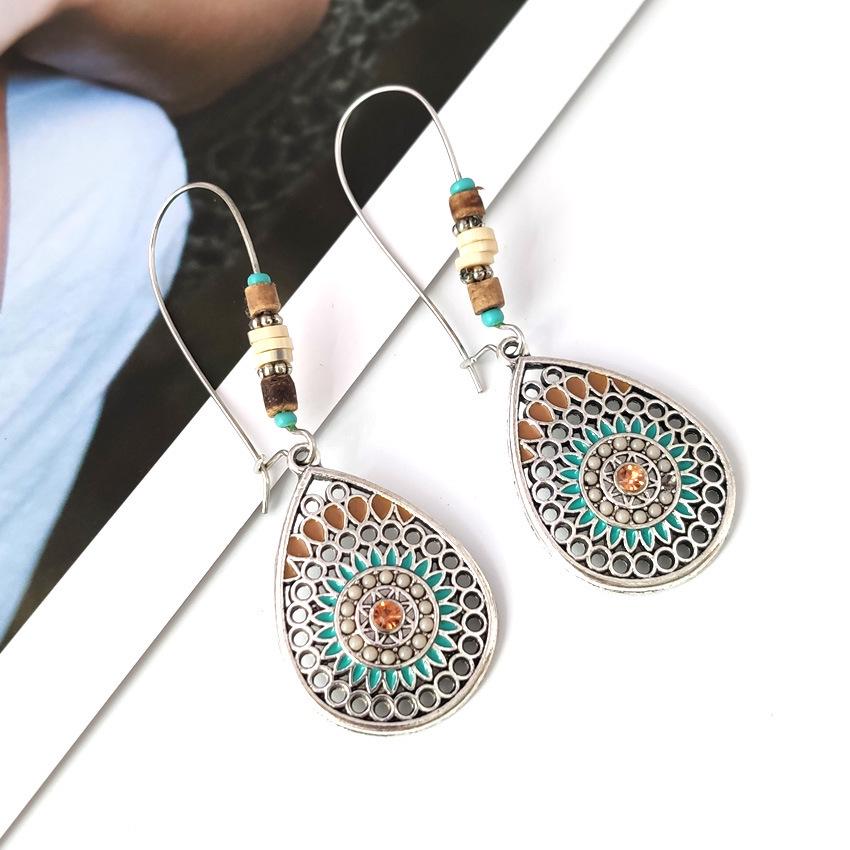 Elegant Teardrop Flower Earrings with Alloy and Enamel