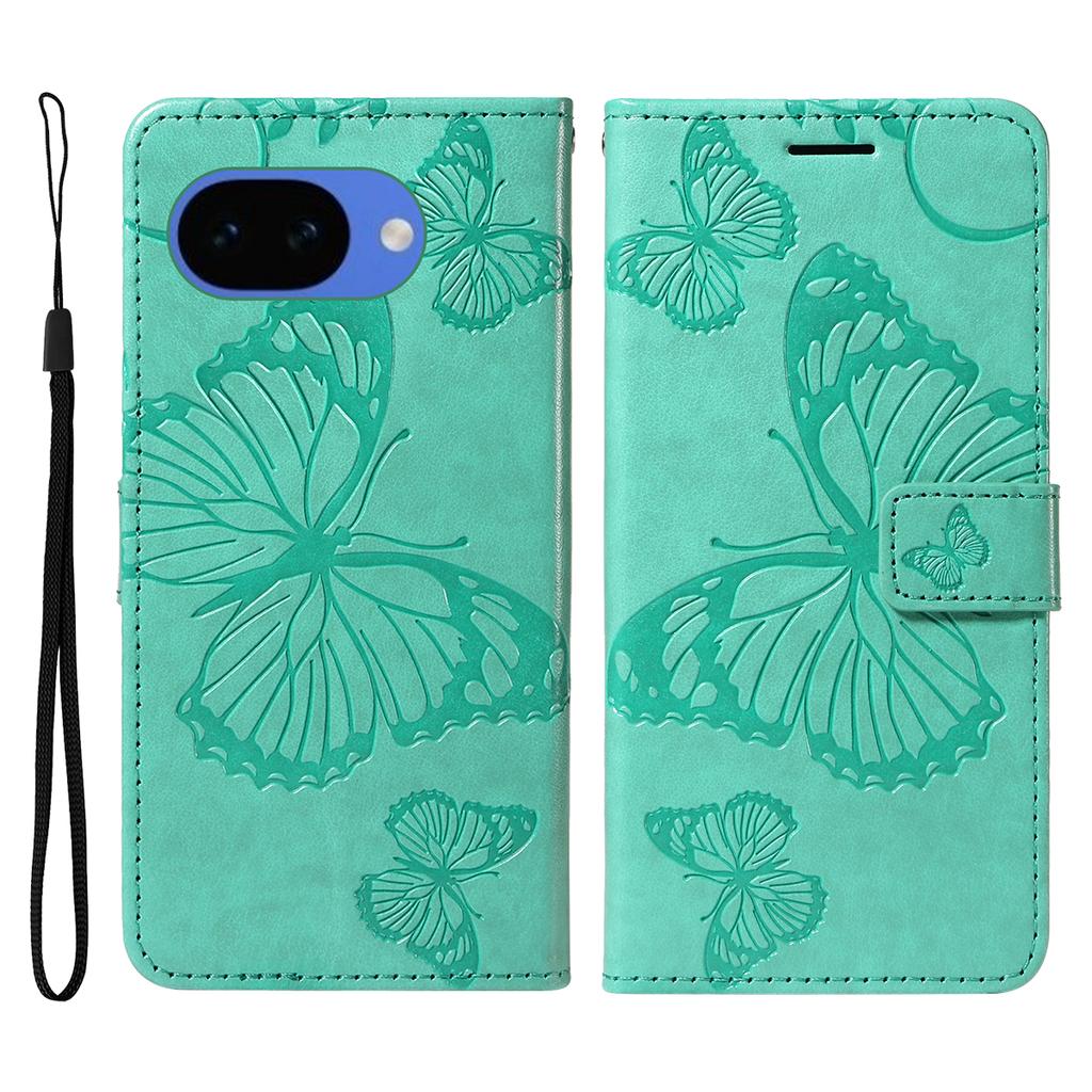 For Google Pixel 10a Wallet Case Floral Butterfly Imprinted Leather Phone Cover Stand