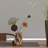Zen Retro Chinese Teahouse Vase with Dried Flowers - Perfect for Living Room or Foyer Decor.