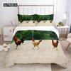 Chicken Duvet Cover Set Cool Animal Pattern Comforter Cover Funny Chicken Pattern Bedding Set Microfiber Wildlife Quilt Cover