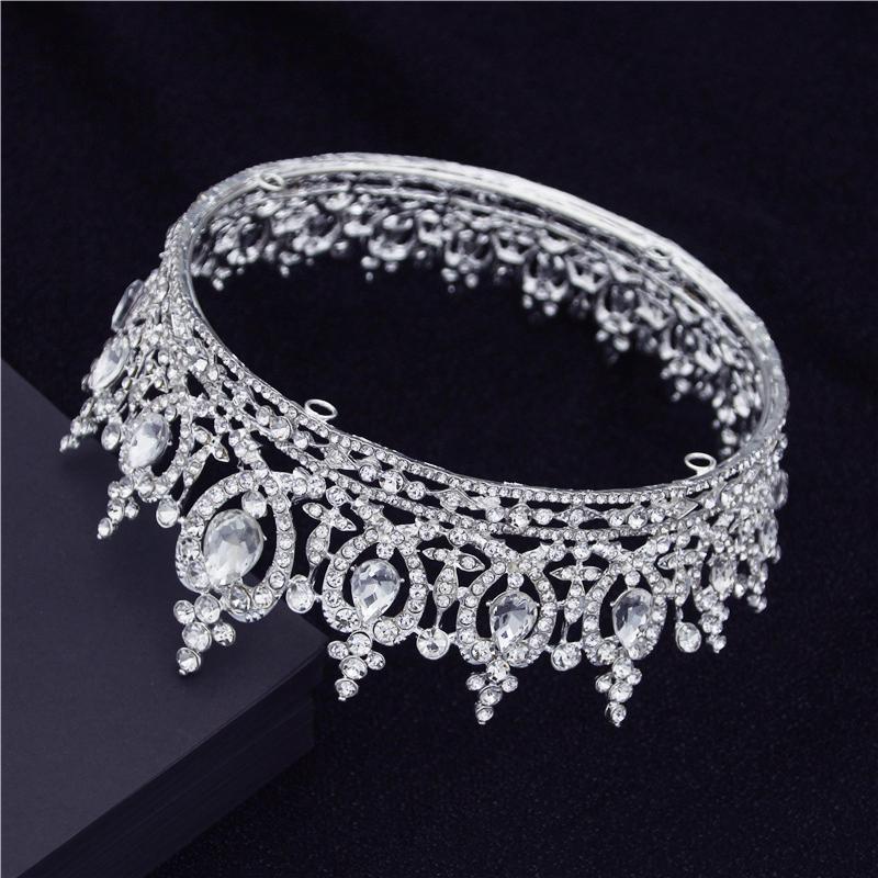 

Металлический круг королевская королева королевская корона невесты диадема головной убор банкетные тиары выпускной бал конкурс свадебная корона украшения для волос