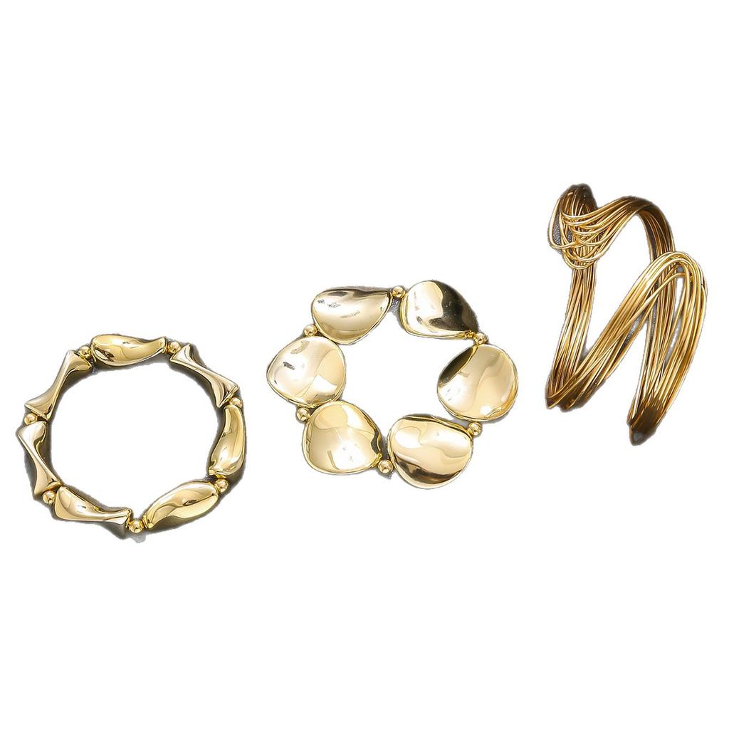 Geometric winding lines irregular shape open bracelet bracelet female combination suit punk exaggerated style