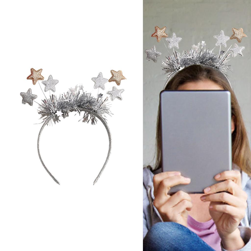 Star Blingbling Headband Christmas Headwear Christmas Party Photo Props Christmas Party Headwear Cosplay Accessories
