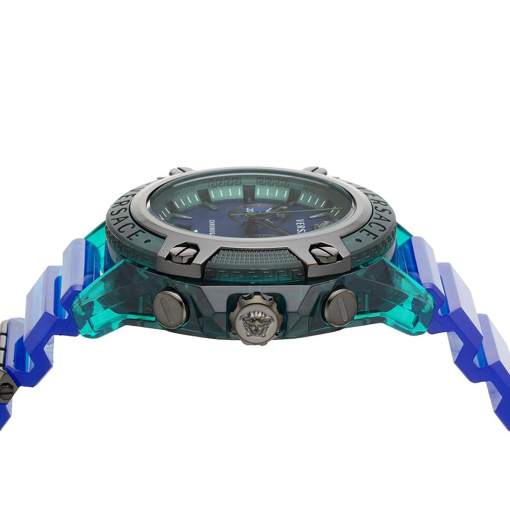 Watch CHRONO ACTIVE Blue Dial Sapphire Glass Quartz 43MM Swiss Watch I Watch Brand VEZ701122 Green [Versace] [Item]