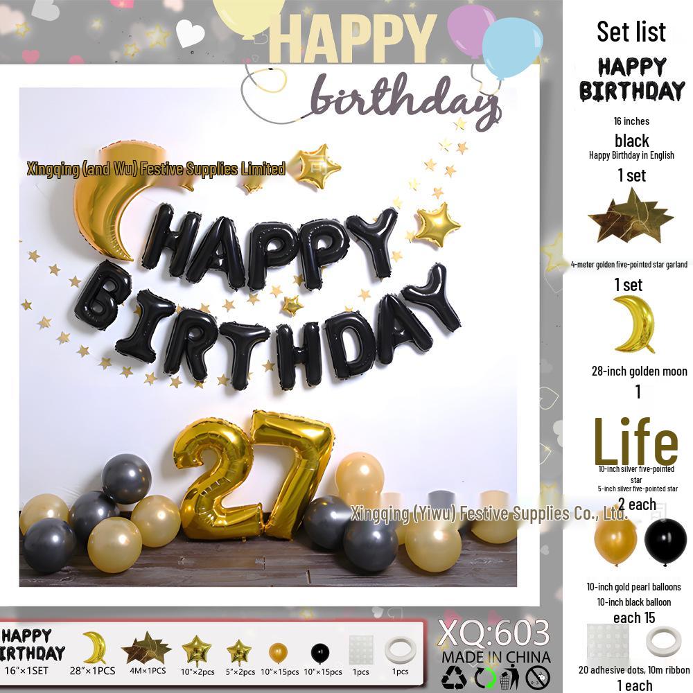 Romantic Birthday Balloon Set: High-End Decorations for Boyfriend or Girlfriend