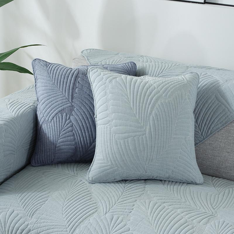 Simple Solid Color Sofa Cushion Four Seasons Pure Cotton Fabric Non-slip Cotton Seat Cushion Universal Modern Sofa Cover Cover