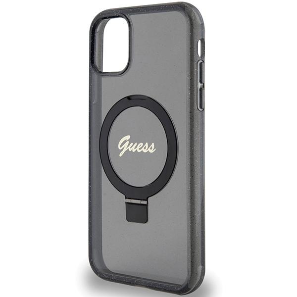 Guess Guhmn61Hrsgsk Iphone 11 / Xr 6.1 Czarny/Black Hardcase Ring Stand Script Glitter Magsafe