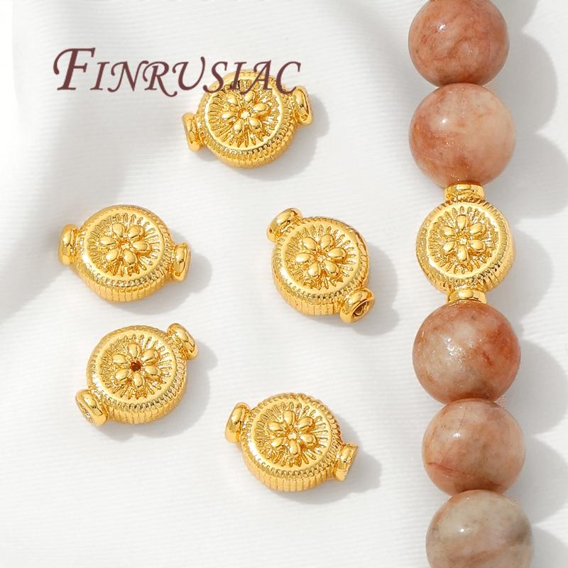 10mm*8mm Spacer Beads 18K Gold Plated Separators For Bracelets Accessories,DIY Necklace Beads Jewelry Making Supplies