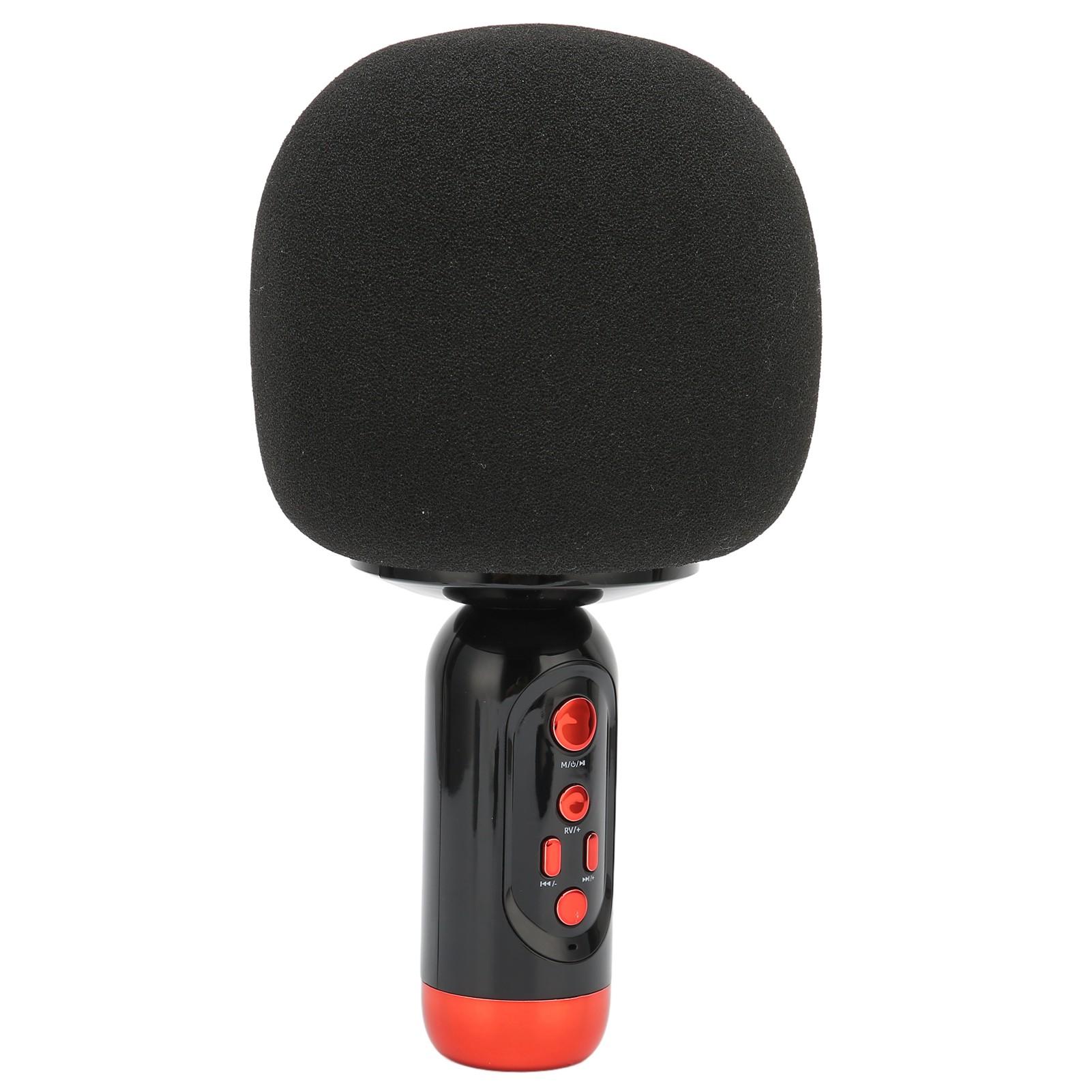 

Bluetooth-микрофон, перезаряжаемый ручной беспроводной караоке-микрофон со светодиодной подсветкой для автомобильного ПК для вечеринок чёрный