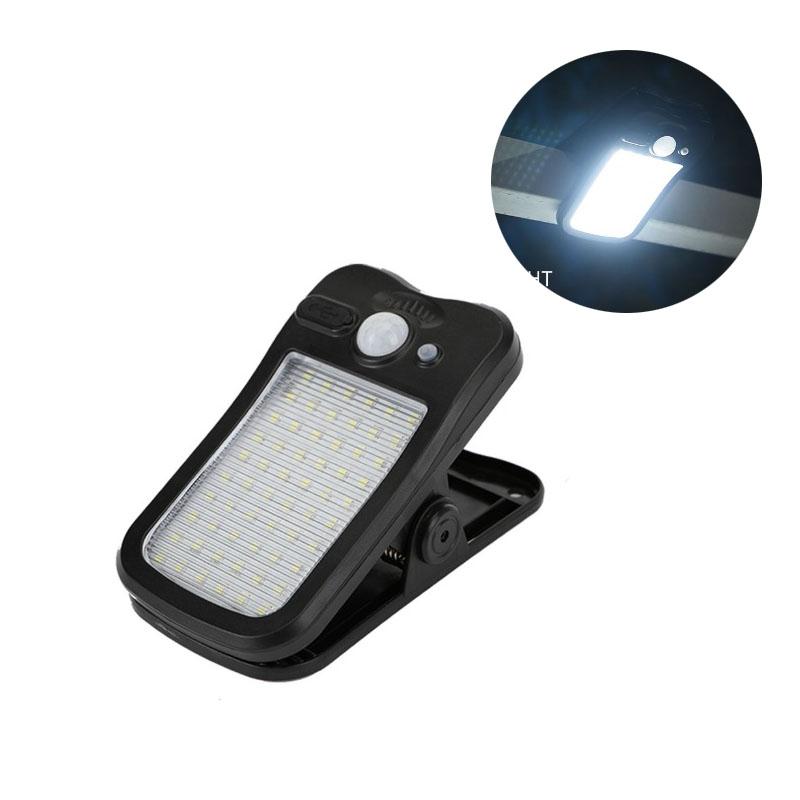 

Світлодіодний сонячний світильник на кліпсі Розумна індукція людини Зовнішнє садове світло Водонепроникна зовнішня лампа для намету, гаража, двору Висока яскравість black shell-white,1pc