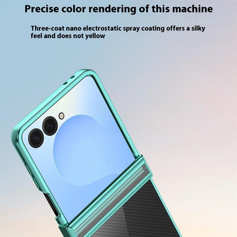 For Samsung Galaxy Z Flip7 5G Case Hinge Design Electroplating PC Clear Phone Cover