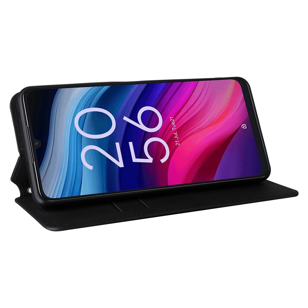 For TCL 505 T509K/T5094 Case Rhombus Pattern Leather Stand Folio Flip Phone Cover