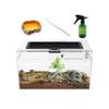 Reptile Growth Transparent Reptile Cage, Reptile Terrarium, Small Animal Cage, Turtle Tank, Amphibian Terrarium, 30*18*15cm, Suitable for Turtles, Spi
