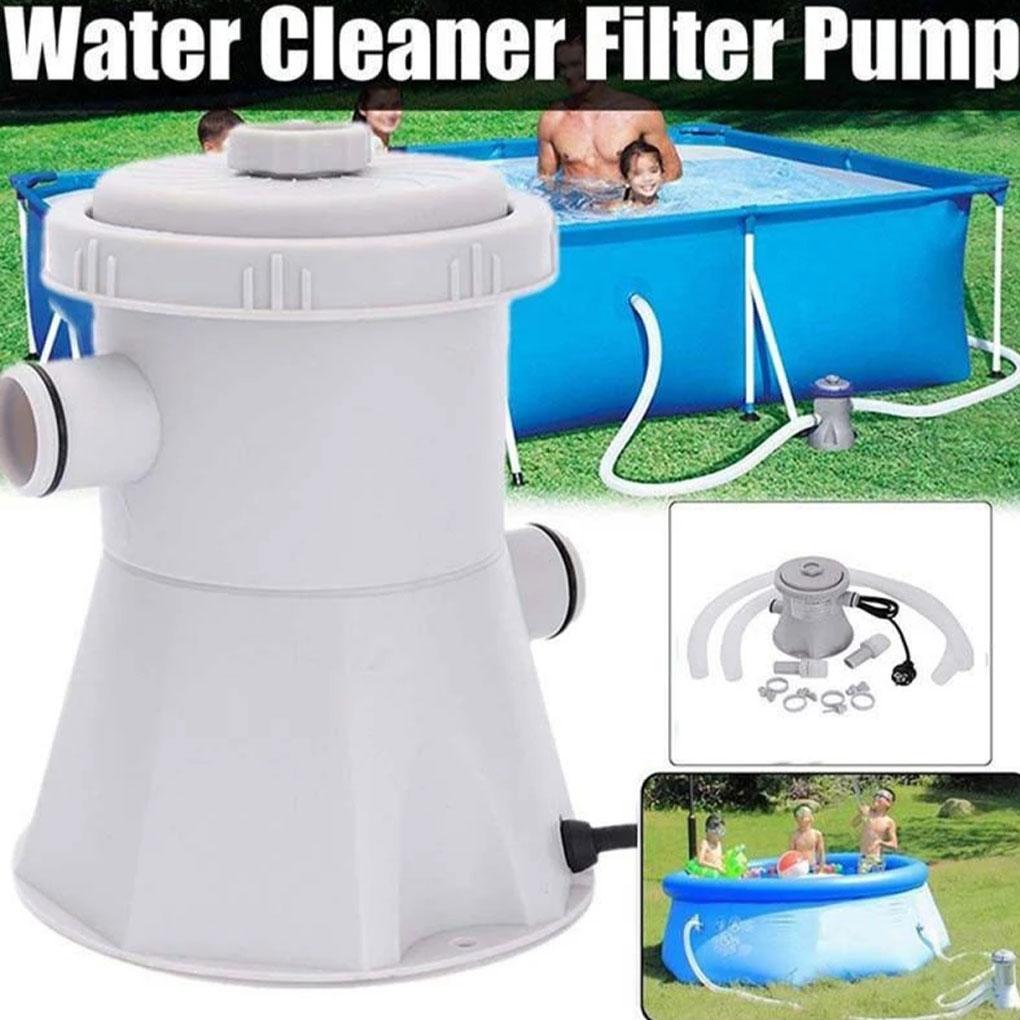 300GPH Swimming Pool Filter Pump Above Ground Swimming Pool Cleaner Electric Water Pump Improve Circulation EU Filter Pump
