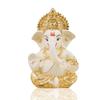 Ganesha Gold Plated Idol for Car Dashboard Ganesha Murti Ganpati Idol for Home Decor Puja Lord Ganesh Statue Gift