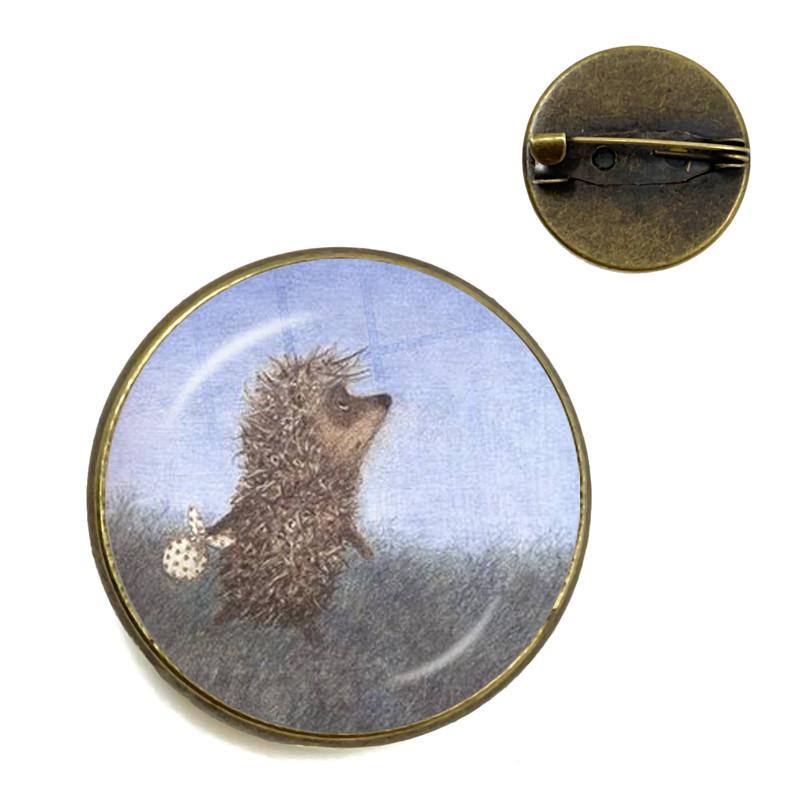 Broche de Ouriço Vintage Alfinetes de Animais Fofos Broches de Joias da Moda Broche de Gola Banhado a Bronze Antigo Para Mulheres Homens Presente