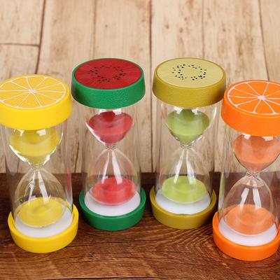 Conjunto de ampulheta de frutas, temporizador, ampulheta, acessórios de decoração para casa, enfeites infantis, decoração para casa