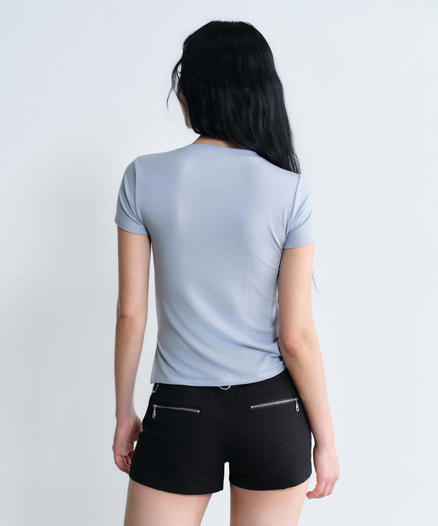 MUSINSA STANDARD WOMAN Women'S Tencel Side Luchid T-Shirt [Cloudy Blue]