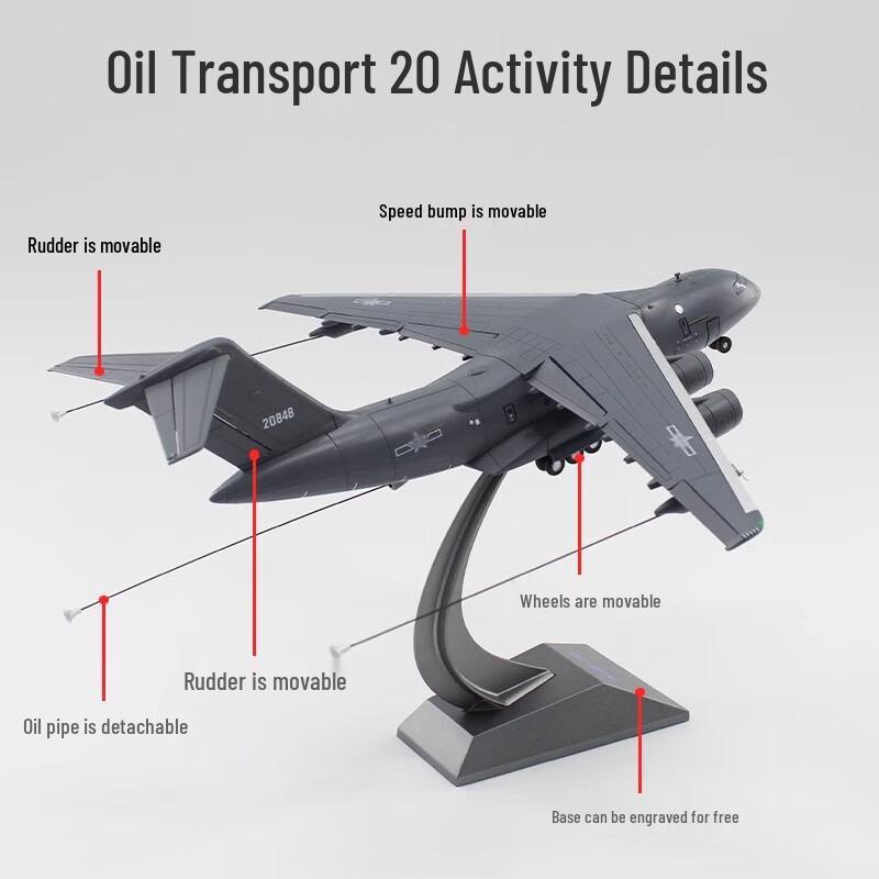Lianyu 1:130 Y-20 Tanker and J-20B Fighter Alloy Model Set
