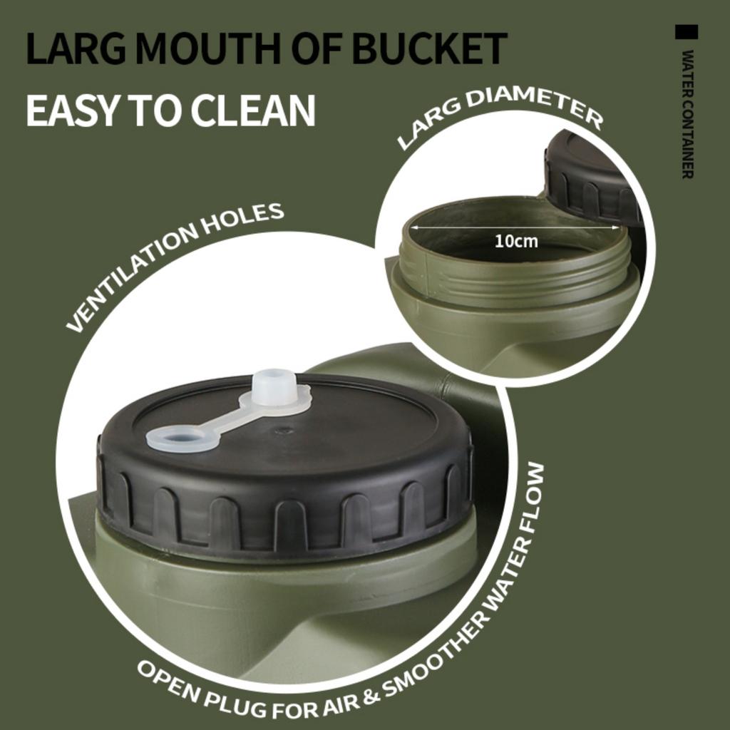 20L Camping Water Container Large Capacity Emergency Water Jug with Spigot & Hand Sanitizer Jar Plastic Water Storage Bucket