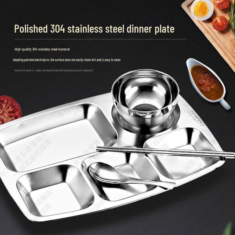 Renzhida 304 Stainless Steel Divided Lunch Tray