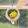 Holz Vogel Schaukel Spielzeug Bunter Ring Hängend Papagei Ring Spielzeug Haustier Trainingsständer Vogelkäfig Sitzstange Knabbern