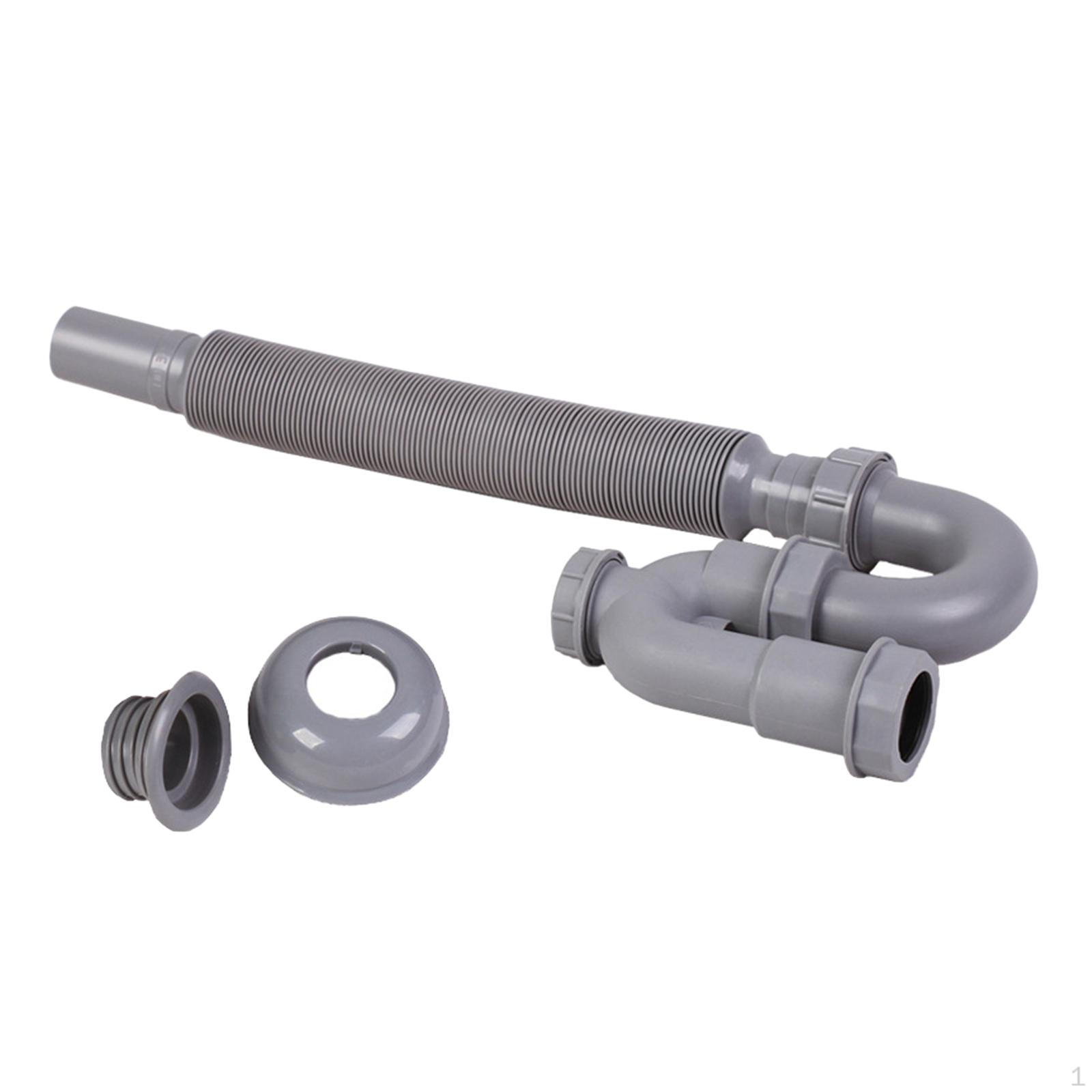 Flexible Sink Drain Pipe, Bathroom Drain, Adjustable Drainage Tube, Expandable Waste Water Pipe 80cm