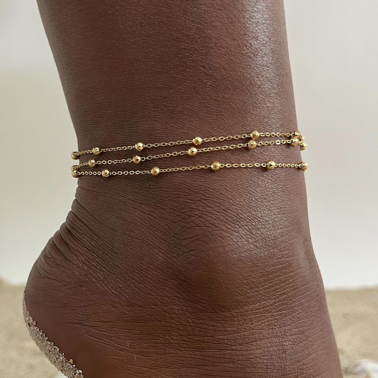 

Cubic Zirconia Ankelt, Round CZ Women s Bezel Set Anklet Bracelet on Leg , Adjsutable Stainless Steel No Fade