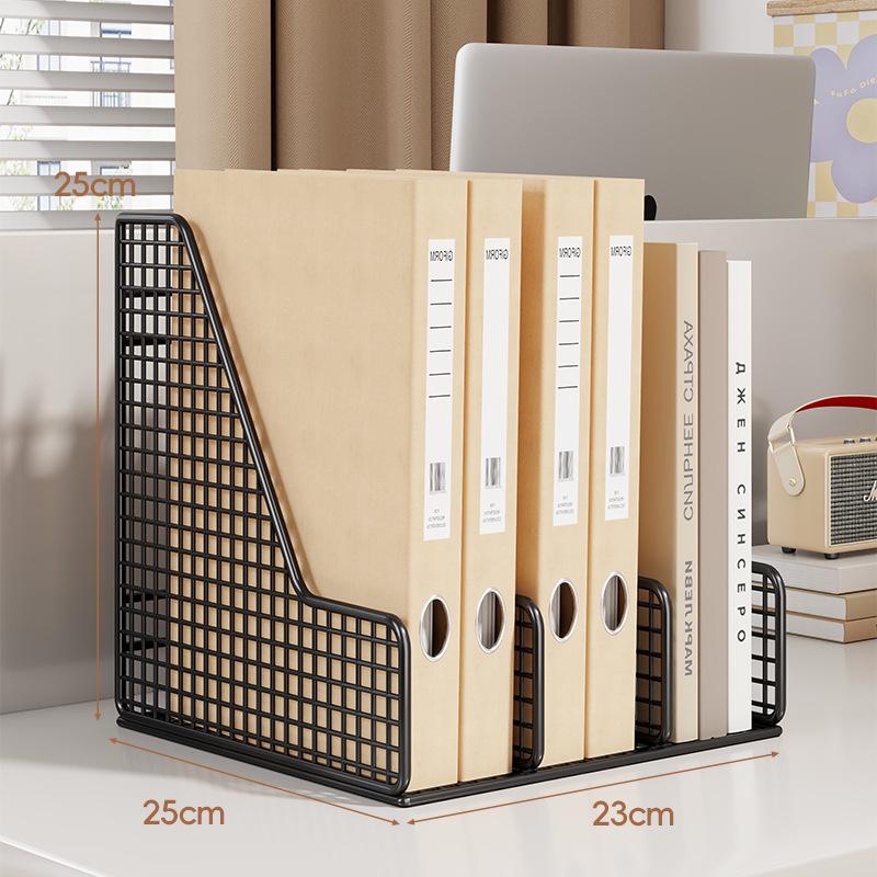 Metal Desktop File Organizer: Hanging Shelf & Storage Basket