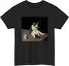 Funny Smoking Cat TShirt Cool Lazy Cat Graphic Tee Humorous Animal Meme Shirt