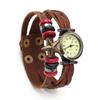 Vintage Punk Leather Watch Couples Adjustable Brown Cowhide Band Retro Style Unisex Wristwatch