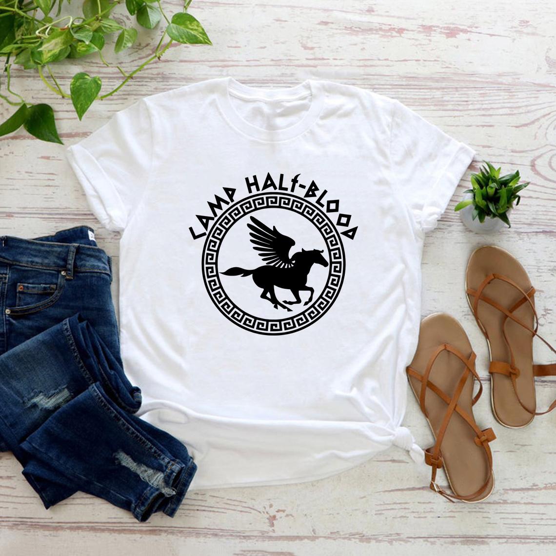 

Футболки Лагерь Полукровок Осенний Тренировочный Лагерь Игровая Футболка Хэллоуин Волшебный Подарок Унисекс Футболки с Коротким Рукавом Повседневные Футболки в Стиле Харадзюку S