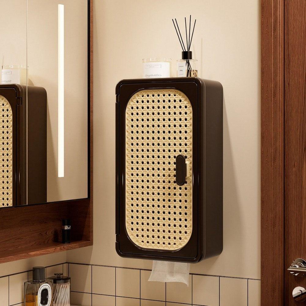 Wall Mounted Tissue Box Waterproof With Partition Paper Box Container Llarge Capacity Ancient Style Bathroom Desktop Storage Box