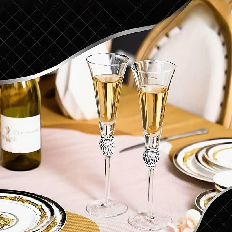 Pahar de Vin cu Margine Aurie cu Diamante de Lux European Pahar de Cocktail Șampanie Picior Înalt Elegant Cupă de Cristal