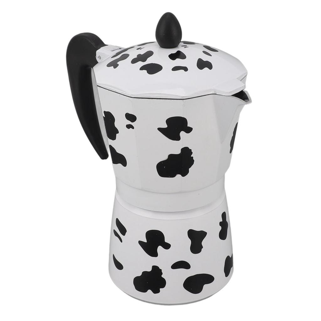 Krowa Mleczna Kolor Moka Pot Aluminiowy Czajniczek do Kawy Ekspres do Kawy do Domu Kawiarni Aktywności na Świeżym Powietrzu Kemping Podróże 6 Filiżanek 300ML