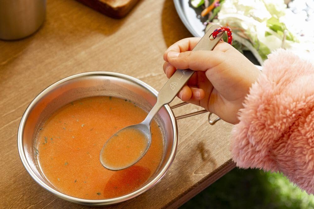 LALPHA Titanium Cutlery Set, Compact, Spoon and Fork, Lightweight, Perfect for Outdoor Activities, Hiking, and Solo Camping, with Storage Case, CK-200