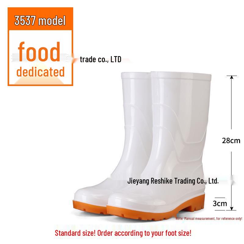 Pánské bílé gumové vysoké holínky do půli lýtek a nízké nazouvací pracovní boty